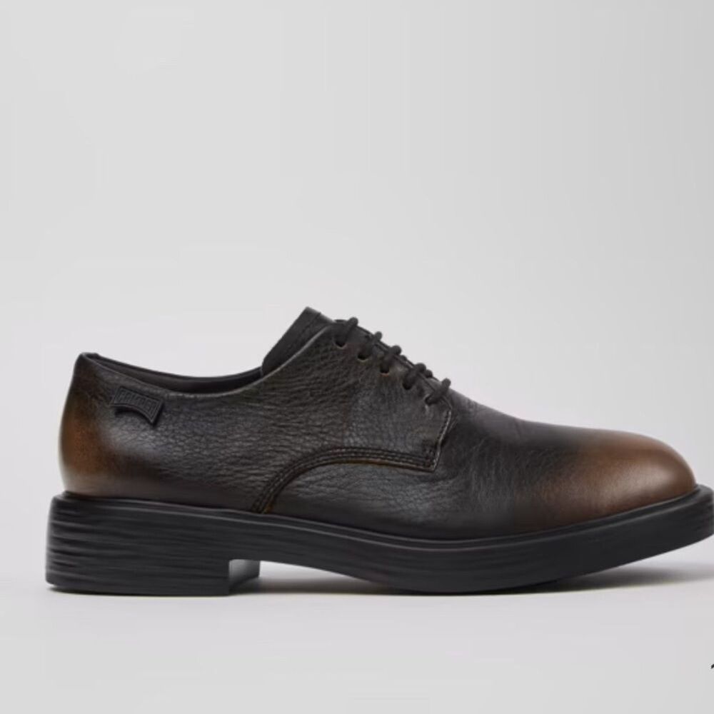Camper Men's Dean Dress Casual Derby Shoes Size 42 US 9 Black Brown Leather VGUC